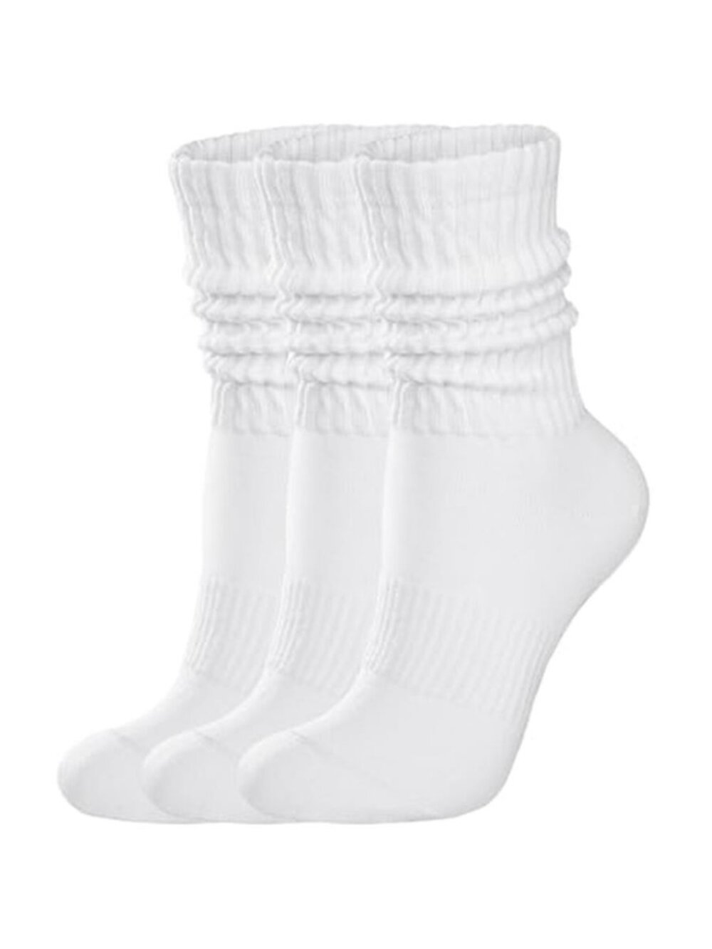 Womens Slouch Socks Cotton Crew Scrunch Retro Vintage Boot Sneaker Size 6-11